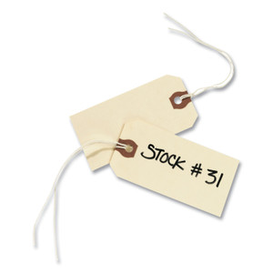 Avery Strung Shipping Tags, 11.5 pt Stock, 3.75 x 1.88, Manila, 1,000/Box (AVE12503) View Product Image