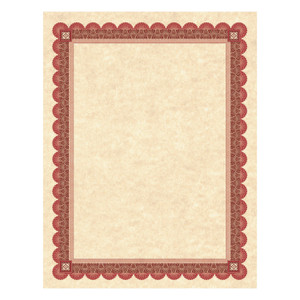 Southworth Parchment Certificates, Academic, 8.5 x 11, Copper with Red/Brown Border, 25/Pack (SOUCT5R) View Product Image