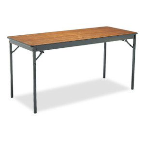 Barricks Special Size Folding Table, Rectangular, 60w x 24d x 30h, Walnut/Black (BRKCL2460WA) View Product Image
