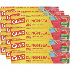 Glad Cling'N Seal Plastic Food Wrap, 200 sq ft, 12 Rolls/Carton View Product Image
