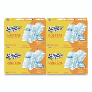 Swiffer Refill Dusters, Dust Lock Fiber, Light Blue, Unscented, 10/Box, 4 Box/Carton View Product Image