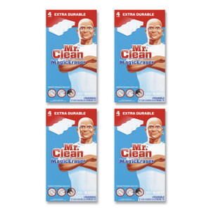 Mr. Clean Magic Eraser Extra Durable, 4.6 x 2.4, 0.7" Thick, White, 4/Box, 8 Boxes/Carton (PGC82038CT) View Product Image