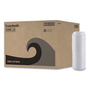 Boardwalk Hot Cup Lids, Fits 8 oz Hot Cups, Plastic, White, 50/Sleeve, 20 Sleeves/Carton View Product Image