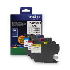 Brother LC30293PK INKvestment Super High-Yield Ink, 1,500 Page-Yield, Cyan/Magenta/Yellow View Product Image