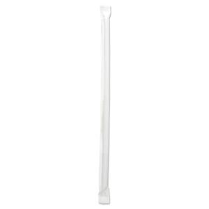 Boardwalk Wrapped Jumbo Straws, 7.75", Polypropylene, Clear, 12,000/Carton (BWKJSTW775CLR) View Product Image