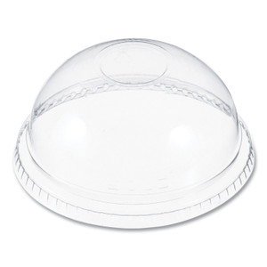 Dart Plastic Dome Lid, No-Hole, Fits 9 oz to 22 oz Hot Cups, Clear, 100/Sleeve, 10 Sleeves/Carton View Product Image