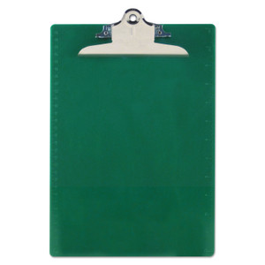 Saunders Recycled Plastic Clipboard with Ruler Edge, 1" Clip Capacity, Holds 8.5 x 11 Sheets, Green View Product Image