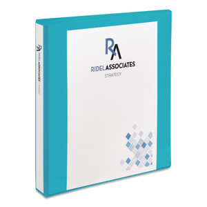 Avery Durable View Binder with DuraHinge and Slant Rings, 3 Rings, 1" Capacity, 11 x 8.5, Aqua View Product Image