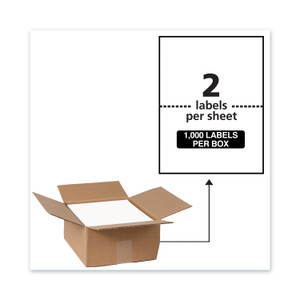 Avery Waterproof Shipping Labels with TrueBlock Technology, Laser Printers, 5.5 x 8.5, White, 2/Sheet, 500 Sheets/Box (AVE95526) View Product Image
