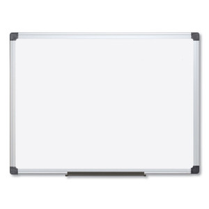 MasterVision Value Lacquered Steel Magnetic Dry Erase Board, 96" x 48", White Surface, Satin Aluminum Frame View Product Image