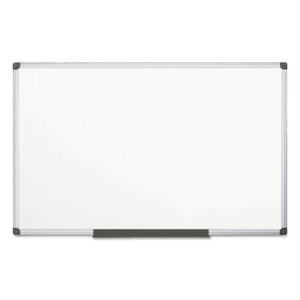 MasterVision Value Melamine Dry Erase Board, 48" x 96", White Surface, Satin Aluminum Frame View Product Image