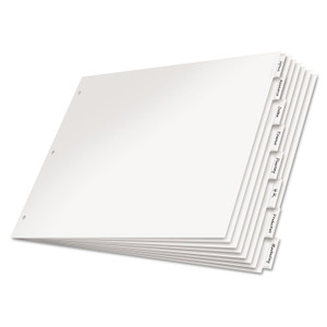 Cardinal Paper Insertable Dividers, 8-Tab, 11 x 17, White, Clear Tabs, 1 Set (CRD84815) View Product Image