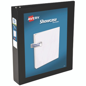 Avery Showcase Economy View Binders with Slant Rings, 3 Rings, 1.5" Capacity, 11 x 8.5, Black View Product Image