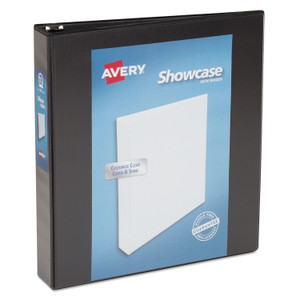 Avery Showcase Economy View Binder with Round Rings, 3 Rings, 1.5" Capacity, 11 x 8.5, Black (AVE19650) View Product Image