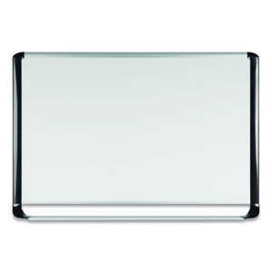 MasterVision Pure Platinum Magnetic Dry Erase Board, 96 x 48, White Surface, Silver/Black Aluminum Frame (BVCMVI210401) View Product Image