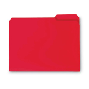 Smead Top Tab Poly Colored File Folders, 1/3-Cut Tabs: Assorted, Letter Size, 0.75" Expansion, Red, 24/Box View Product Image