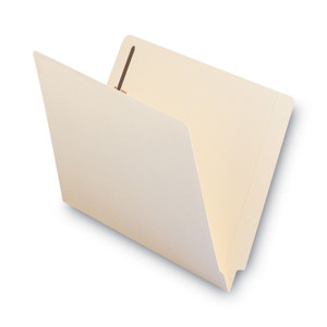 Smead End Tab Fastener Folders with Reinforced Straight Tabs, 14-pt Manila, 2 Fasteners, Letter Size, Manila Exterior, 50/Box View Product Image