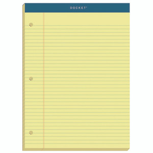 TOPS Double Docket Ruled Pads with Extra Sturdy Back, Medium/College Rule, 100 Canary-Yellow 8.5 x 11.75 Sheets View Product Image