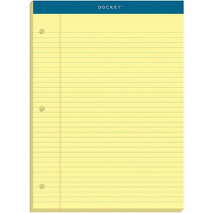 TOPS Double Docket Rigid Back Legal Pads - 100 Sheets - Stapled/Glued - Ruled Margin - 16 lb Basis Weight - 8 1/2" x 11 3/4" Sheet Size - (TOP63383) Product Image 