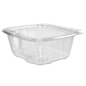 Dart ClearPac SafeSeal Tamper-Resistant/Evident Containers, Flat Lid, 32 oz, 6.4 x 2.6 x 7.1, Clear, Plastic, 100/Bag, 2 Bags/CT (DCCCH32DEF) View Product Image