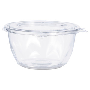Dart Tamper-Resistant, Tamper-Evident Bowls with Flat Lid, 16 oz, 5.5" Diameter x 2.7"h, Clear, Plastic, 240/Carton (DCCCTR16BF) View Product Image
