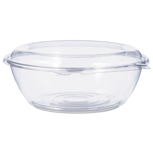 Dart Tamper-Resistant, Tamper-Evident Bowls with Dome Lid, 48 oz, 8.9" Diameter x 3.4"h, Clear, Plastic, 100/Carton (DCCCTR48BD) View Product Image