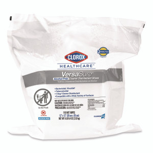 Clorox Healthcare VersaSure Cleaner Disinfectant Wipes, Refill, 1-Ply, 12 x 10, Fragranced, White, 110/Pouch View Product Image