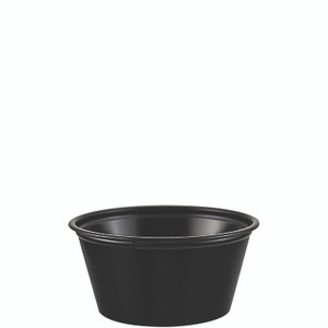 Dart Polystyrene Portion Cups, 2 oz, Plastic, Black, 250/Bag, 10 Bags/Carton View Product Image