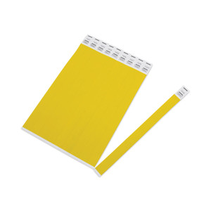 Advantus Crowd Management Wristbands, Sequentially Numbered, 10" x 0.75", Yellow, 100/Pack (AVT75444) View Product Image