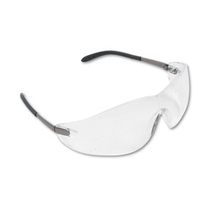 MCR Safety Blackjack Wraparound Safety Glasses, Chrome Plastic Frame, Clear Lens, 12/Box View Product Image