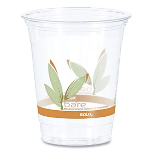 Dart Bare Eco-Forward RPET Cold Cups, Squat, 12 oz to 14 oz, Plastic, Leaf Design, 50/Pack, 20 Packs/Carton View Product Image