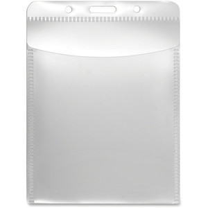 Advantus PVC-Free Vertical Badge Holder - Support 3" x 4" Media - Vertical - Polypropylene - Clear Product Image 