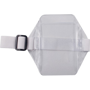 Advantus Arm Badge Holder - Support 2.50" x 3.50" Media - Vertical - Vinyl, Elastic - White, Clear - Heavy Duty Product Image 