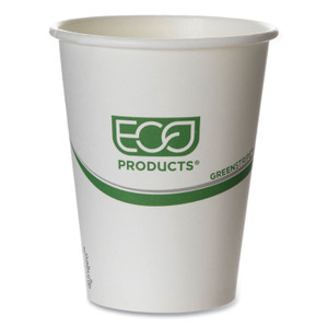 Eco-Products GreenStripe Renewable and Compostable Hot Cups, 12 oz, 50/Pack, 20 Packs/Carton (ECOEPBHC12GS) View Product Image