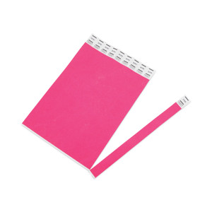 Advantus Crowd Management Wristbands, Sequentially Numbered, 9.75" x 0.75", Neon Pink, 500/Pack View Product Image