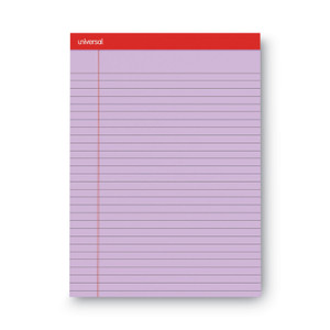 Universal Colored Perforated Ruled Writing Pads, Wide/Legal Rule, 50 Orchid 8.5 x 11 Sheets, Dozen View Product Image