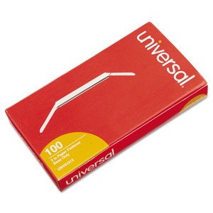 Universal Two-Piece Two-Prong Paper Fastener Bases, 2" Capacity, 2.75" Center to Center, Silver, 100/Box View Product Image
