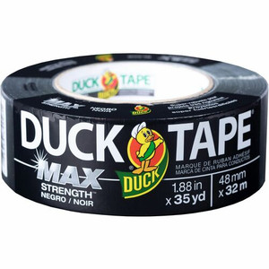 Duck MAX Strength Tape - Black - 35 yd Length x 1.88" Width - Black - Natural Rubber - Polyethylene Backing Product Image 