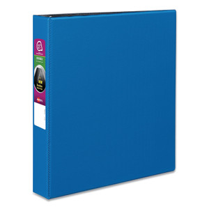 Avery Durable Non-View Binder with DuraHinge and Slant Rings, 3 Rings, 1.5" Capacity, 11 x 8.5, Blue (AVE27351) View Product Image