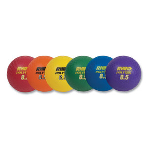 Champion Sports Rhino Playground Ball Set, 8.5" Diameter, Assorted Colors, 6/Set (CSIPX85SET) View Product Image