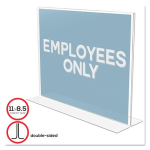 deflecto Classic Image Double-Sided Sign Holder, 11 x 8.5 Insert, Clear (DEF69301) View Product Image