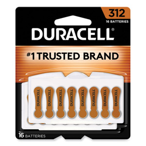 Duracell Hearing Aid Battery, #312, 16/Pack (DURDA312B16ZM09) View Product Image