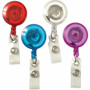 SICURIX Badge Holder - Plastic - Translucent, Red, Blue, Clear, Purple - Compact Product Image 