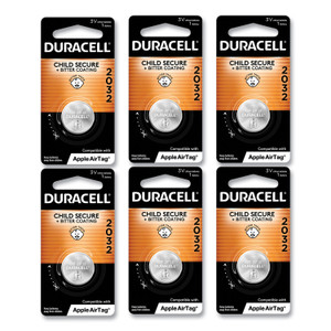 Duracell Lithium Coin Batteries With Bitterant, 2032, 6/Box View Product Image