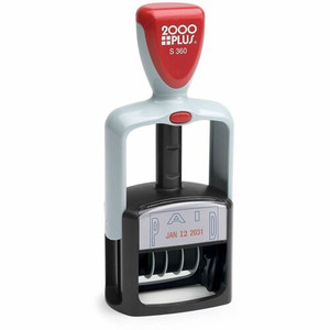 Cosco 2000 Plus 2-Color PAID Dater - Message/Date Stamp - PAID - 1.25" Impression Width - 5000 Impression(s) - 4 Bands Product Image 