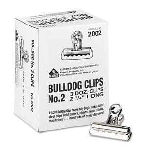 X-ACTO Bulldog Clips, Medium, Nickel, 36/Box (EPI2002LMR) View Product Image