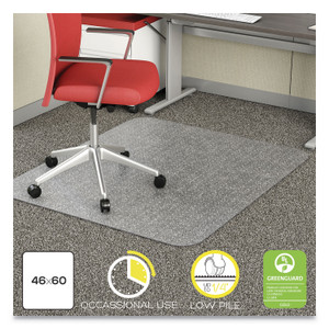 deflecto EconoMat Occasional Use Chair Mat, Low Pile Carpet, Roll, 46 x 60, Rectangle, Clear View Product Image