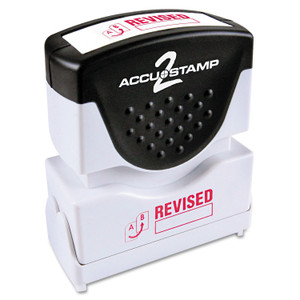 ACCUSTAMP2 Pre-Inked Shutter Stamp, Red, REVISED, 1.63 x 0.5 (COS035587) View Product Image