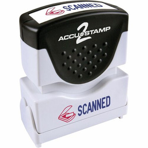 COSCO 2-Color Shutter Stamp - Message Stamp - SCANNED - 0.50" Impression Width - 20000 Impression(s) - Blue, Red Product Image 