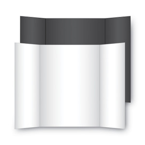 Eco Brites Two Cool Tri-Fold Poster Board, 36 x 48, Black/White, 6/Carton View Product Image